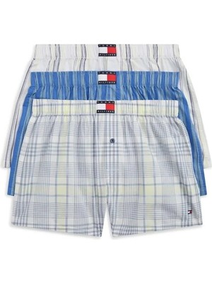 Tommy Hilfiger 3p Woven Boxer Prınt Erkek Pembe Boxer - UM0UM03898