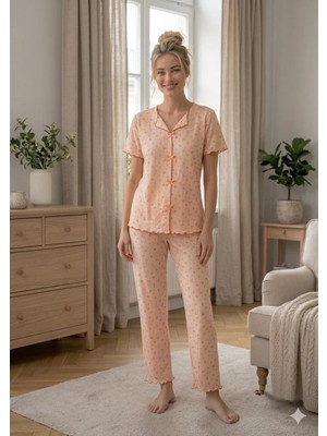 Pemilo Kadın 01907 Kısa Kol Kaşkorse Pijama Takımı