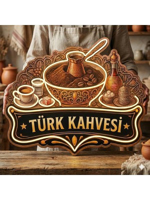 Neonled Türk Kahvesi Baskılı Neon LED Dekoratif Aydınlatma