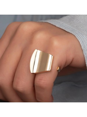 Hakan Mücevherat Düz Yüzeyli Yüzük 14 Ayar Altın