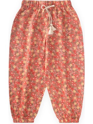 Cigit Desenli Viskon Şalvar 2-10 Yaş Yavruağzı