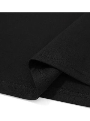Modi Green Baskılı Kadın Salaş Stil Siyah Oversize Bisiklet Yaka Tişört