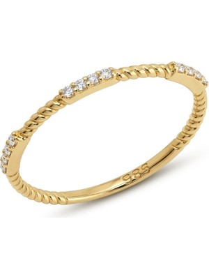 Hakan Mücevherat Burgu Taşlı Yüzük 14 Ayar Altın