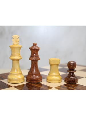 Ttt Özel Vernikli Mıknatıs Taşlı Ahşap Katlanabilir Kutulu Satranç Oyunu 12.5 cm