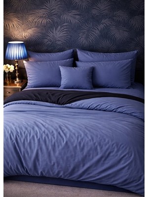 More Home Çift Kişilik Yorgan kılıfı + Yastık Kılıfı (Çarşafsız) Tozlu Mavi