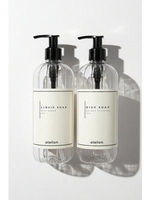 olailon Bulaşık Deterjanı ve Sıvı Sabun Şişe Seti 2’li – Şeffaf 500 ml