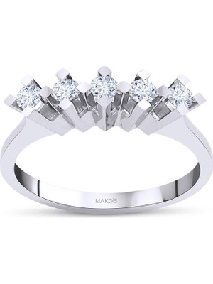 Makdis Pırlanta 0.25 Karat Beştaş Pırlanta Yüzük