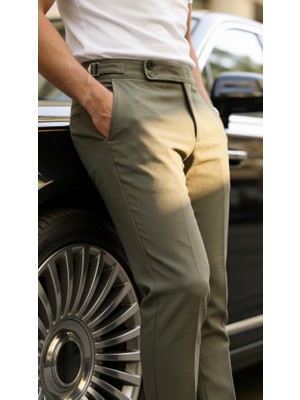 Modi Green Erkek Rahat Kullanım Toka Detaylı Oldmoney Kumaş Pantolon