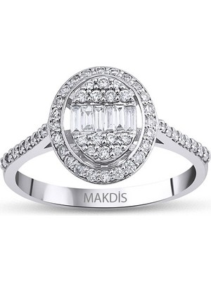 Makdis Pırlanta 0.45 Karat Baget Pırlanta Yüzük