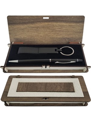 PremiumPort Şık Ahşap Kalem ve Anahtarlık Seti, Zarif Hediye Alternatifi