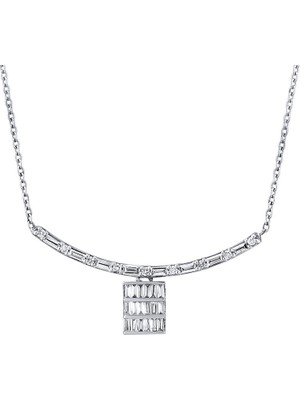 Makdis Pırlanta 0.35 Karat Baget Pırlanta Kolye