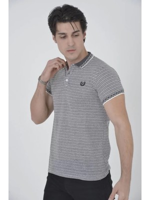 Modi Green Erkek Fit Duruş Düğmeli Polo Yaka Optik Beyaz Slim Fit Dokuma Tişört