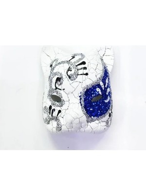 İlk El Grup Ieg™ Mavi Renk Işlemeli Seramik Malzemeden Imal Venedik Kedi Model Magnet