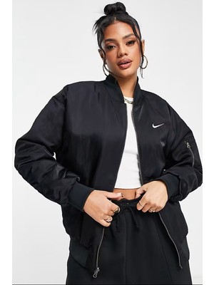 Nike Reversible Synthetic Fill Versity Loose Fit Bomber Jacket Kadın Çift Taraflı Bol Kesim Ceket Siyah
