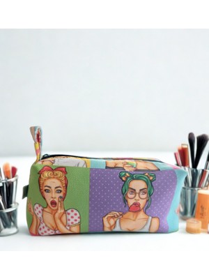 Aduşka Home Aduşka Popart Mini Bag Çok Amaçlı Makyaj Çantası, Organizer, Kalem Kutu