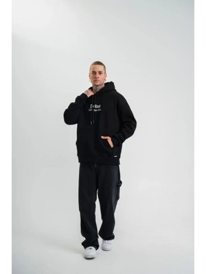 Modi Green Kadın Günlük Stil Siyah Yıkamalı Efektli Bisiklet Yaka Uzun Kol Sweatshirt