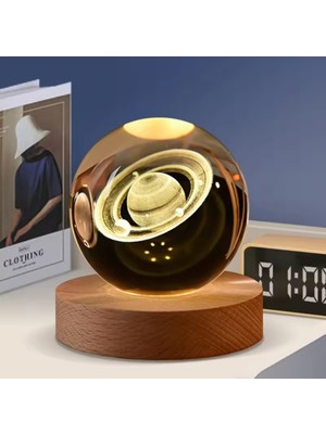 PremiumPort Şeffaf Kristal Cam Küre Gün Işığı LED Top Dekoratif Sürpriz Hediyesi