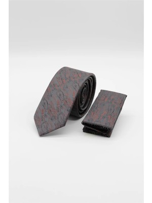 İmza Antrasit - Bordo Desenli 6 cm Kravat 1090255110