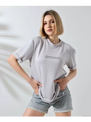 Modi Green Göğüs Baskılı Erkek Günlük Stil Siyah %100 Pamuklu Oversize Tişört