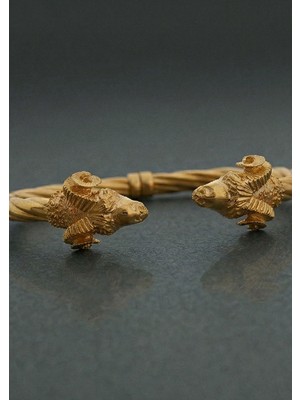 İryum Burgu Koç Başı Altın Kelepçe Bilezik - 22 Ayar