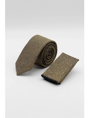 İmza Hardal - Lacivert Desenli 6 cm Kravat 1090255114