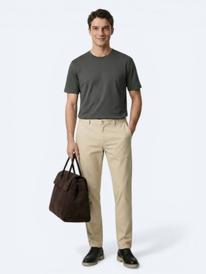 Kip Yağ Yeşili Dokuma Jogging Fit Casual Pamuk Karışımlı Pantolon