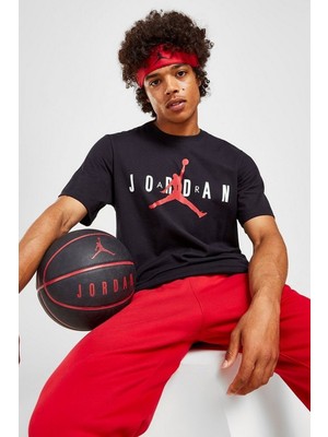 Nike Jordan Air Wordmark Graphic Tshirt Orange Jordan Grafik Baskılı Tişört Siyah