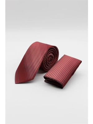 İmza Kırmızı Desenli 6 cm Kravat 1090255122