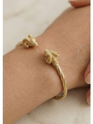 İryum Koç Başı Altın Kelepçe Bileklik- 14 Ayar