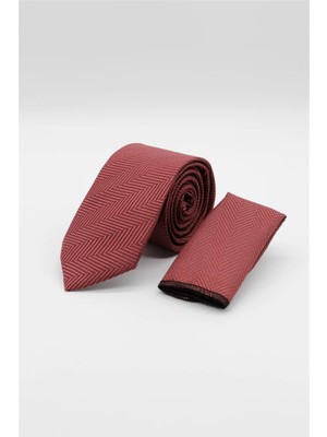 İmza Kırmızı Desenli 6 cm Kravat 1090260117