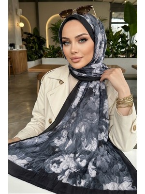 İmaj Butik Siyah Ipekhan Desenli Kraş Şal