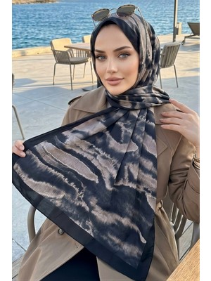 İmaj Butik Siyah Ipekhan Desenli Kraş Şal