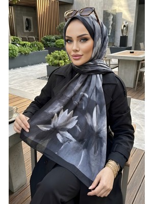 İmaj Butik Siyah Ipekhan Desenli Kraş Şal