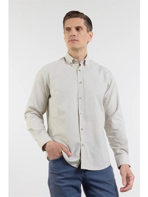 İmza Su Yeşili Oxford Düğmeli Yaka Uzun Kol Cepsiz Slim Fit Pamuklu  Gömlek 1004260182