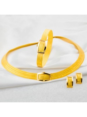 Bilezikci 5 Sıralı Taşsız Trabzon Hasır Gümüş Set