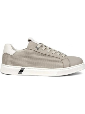 Celal Gültekin Erkek Gri Bağcıklı Kalın Tabanlı Deri Sneaker