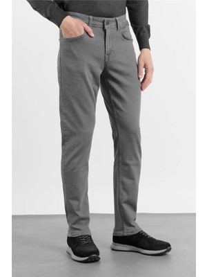 İmza Füme Pamuklu 5 Cep Düz Paça Slim Fit Casual Denim Pantolon 1023260152