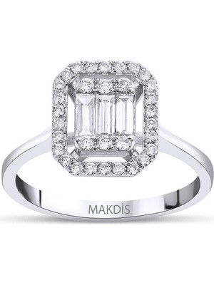 Makdis Pırlanta 0.50 Karat Baget Pırlanta Yüzük