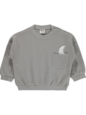 Civil Baby Cep Hilal Baskılı 6-18 Ay Sweatshirt - Gri