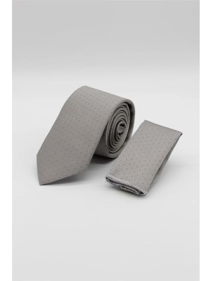 İmza Gri - Lacivert Desenli 6 cm Kravat 1090260114