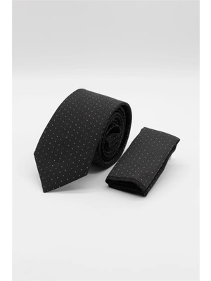İmza Siyah - Gri Desenli 6 cm Kravat 1090260114