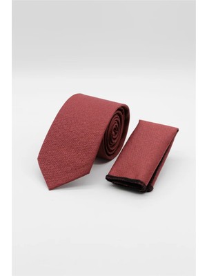 İmza Kırmızı Desenli 6 cm Kravat 1090260110