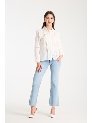 Miramore Butik Dantel Şerit Detaylı Kadın Gömlek