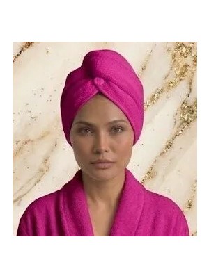 Fronte Home Saç Havlusu Saç Bonesi Extra yumuşak emici Pamuklu %100 Pamuk Banyo ,havuz ve Deniz Sonrası Kurulama Fuşya