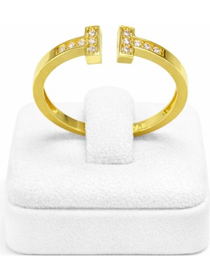 Kızılay Kuyumcusu 22 Ayar Altın Yüzük Taşlı T Modeli 2.36 gr YZK6341