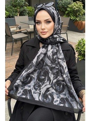 İmaj Butik Siyah Ipekhan Desenli Kraş Şal