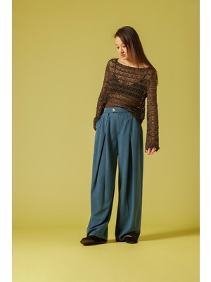 Nisan Triko Pileli Palazzo Pantolon