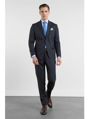 İmza Lacivert Kırlangıç Yaka 6 Drop Slim Fit Tam Astar Esnek Takım Elbise 1001260153