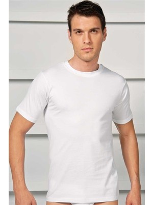 Brand Erkek Pamuklu Kısa Kol Dar Yaka Klasik Fanila T-Shirt (2505)
