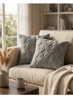 Miabella Home 2'li Yastık Kılıfı Kırlent Kılıfı Koltuk Yastık Kılıfı Yumuşak Dokulu Dekoratif Yastık Kılıfı
